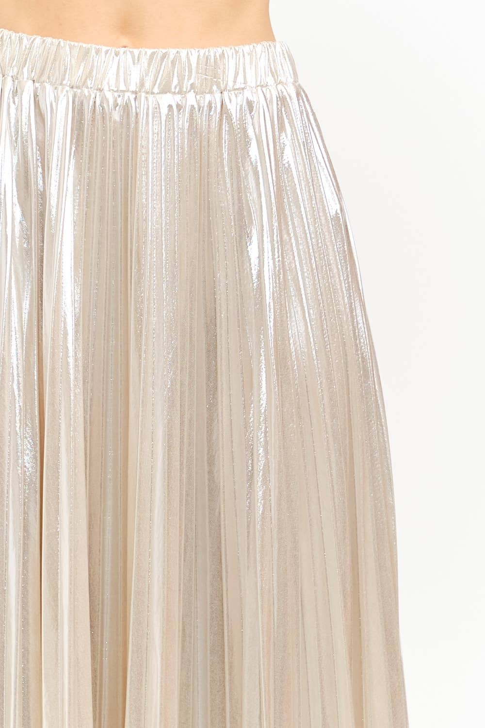 Alessandra Champagne Pleated Skirt