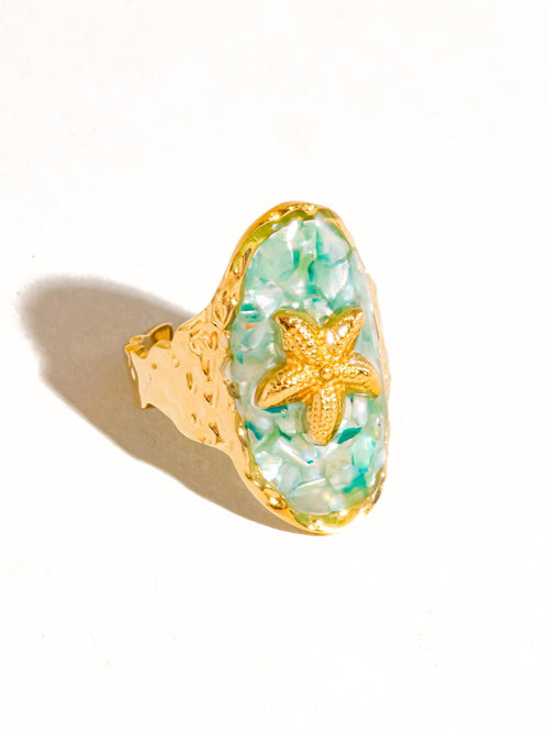18K Gold Plated Non-Tarnish Starfish Ring