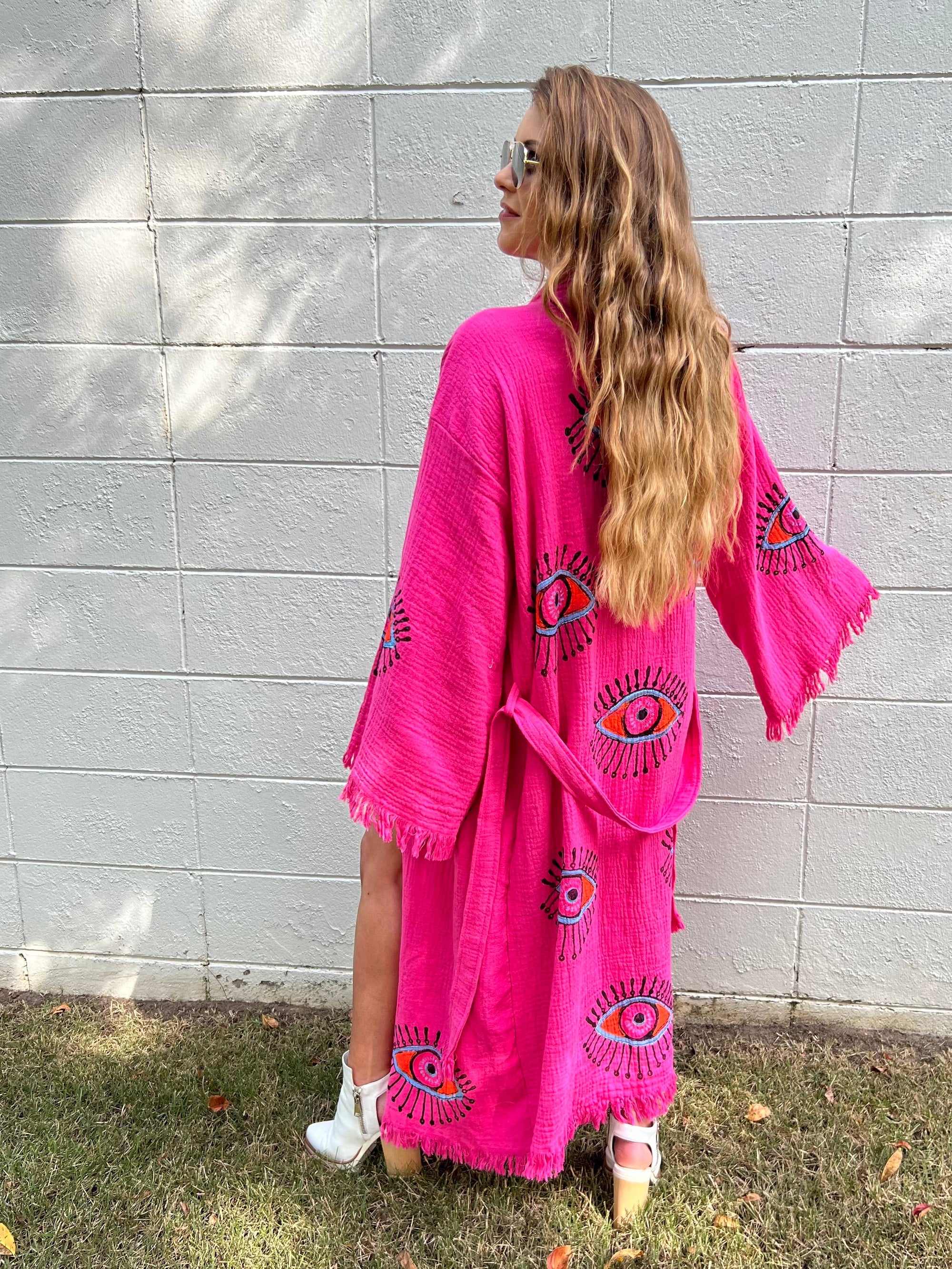 Hot Pink Multi Eye Kaftan Summer!