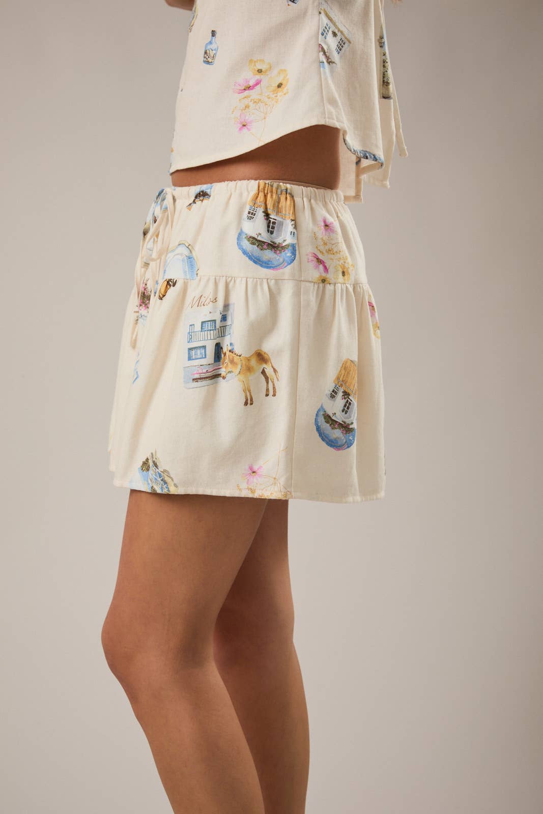 Greek Dream Coastal Print Skirt