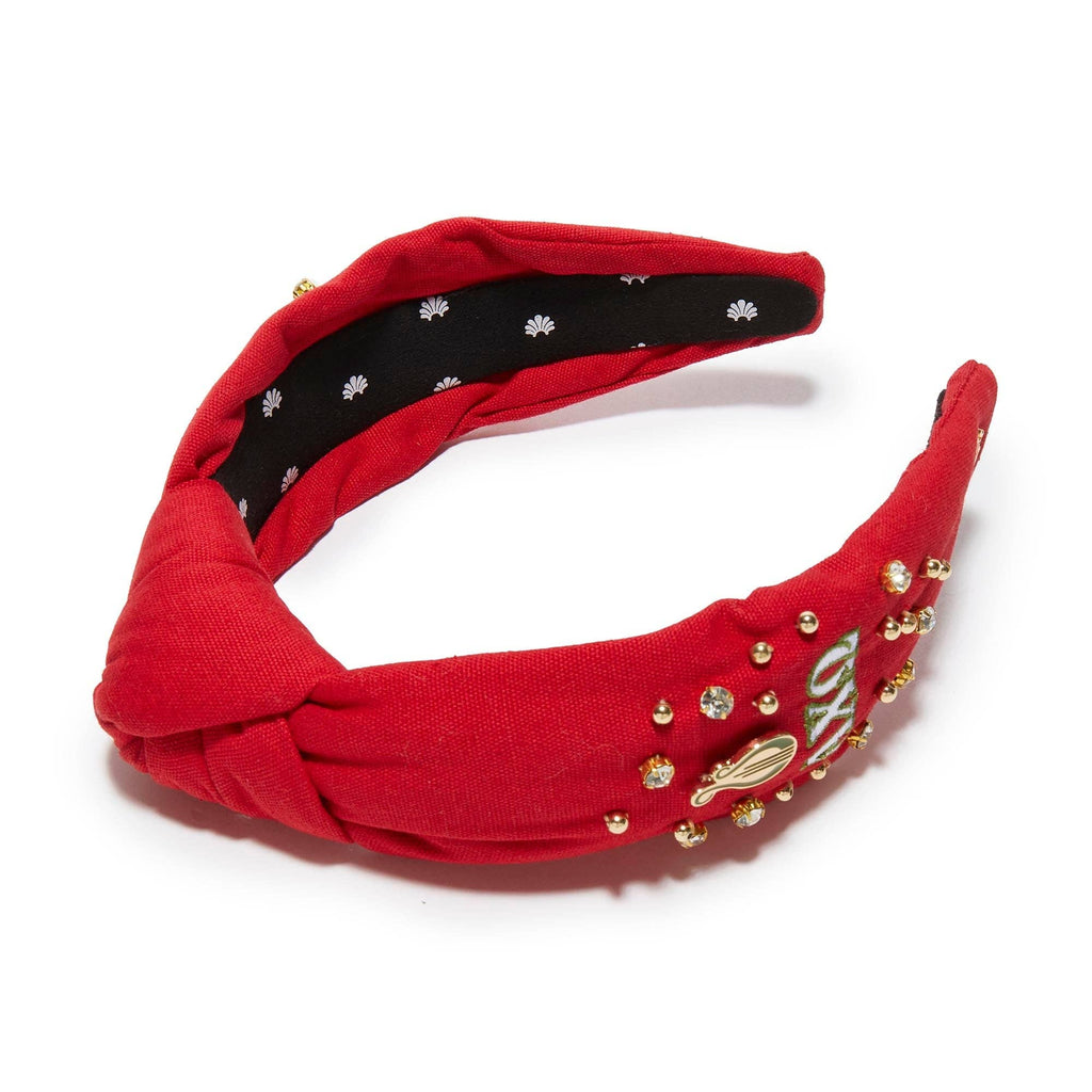 SCARLET ALPHA CHI OMEGA KNOTTED HEADBAND