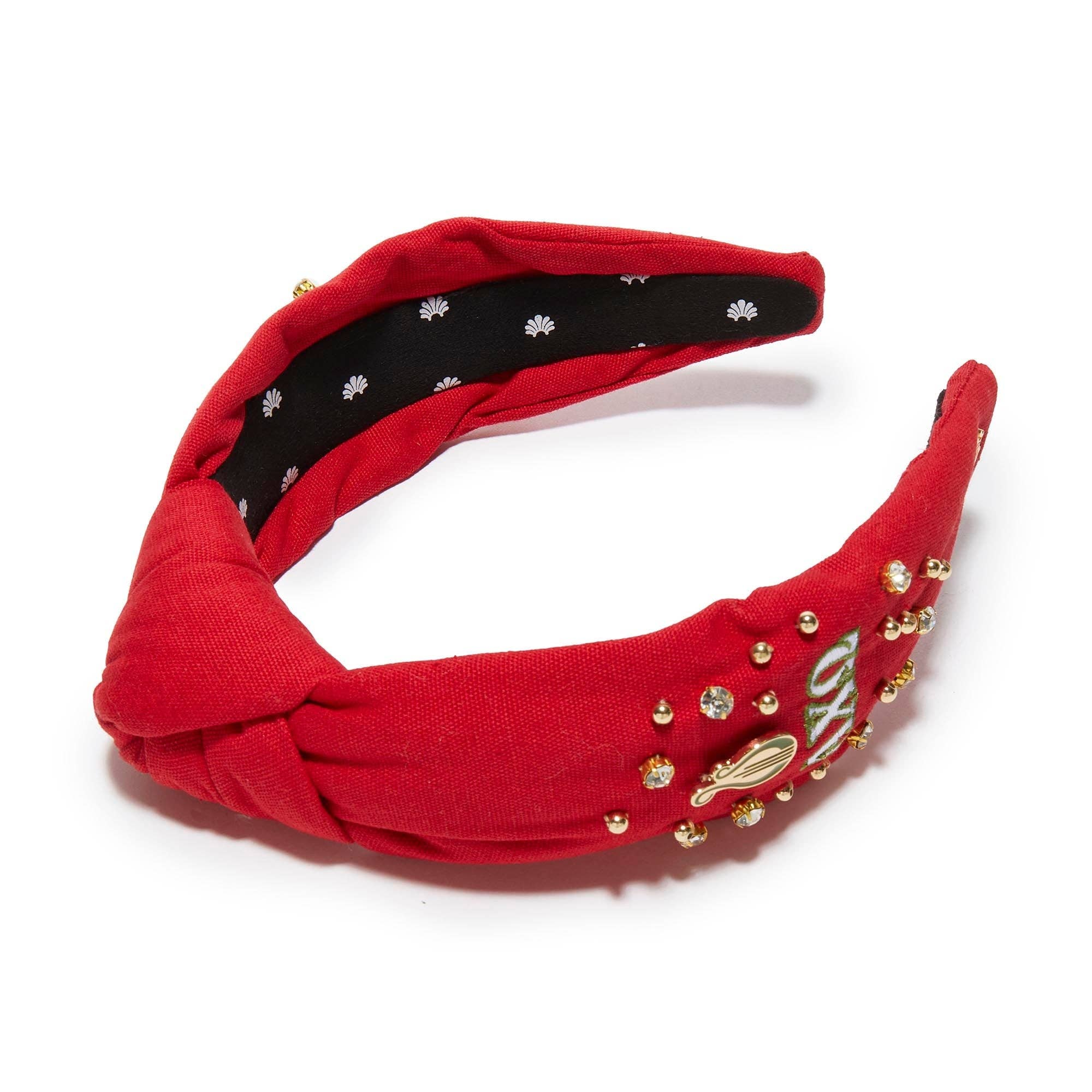 SCARLET ALPHA CHI OMEGA KNOTTED HEADBAND