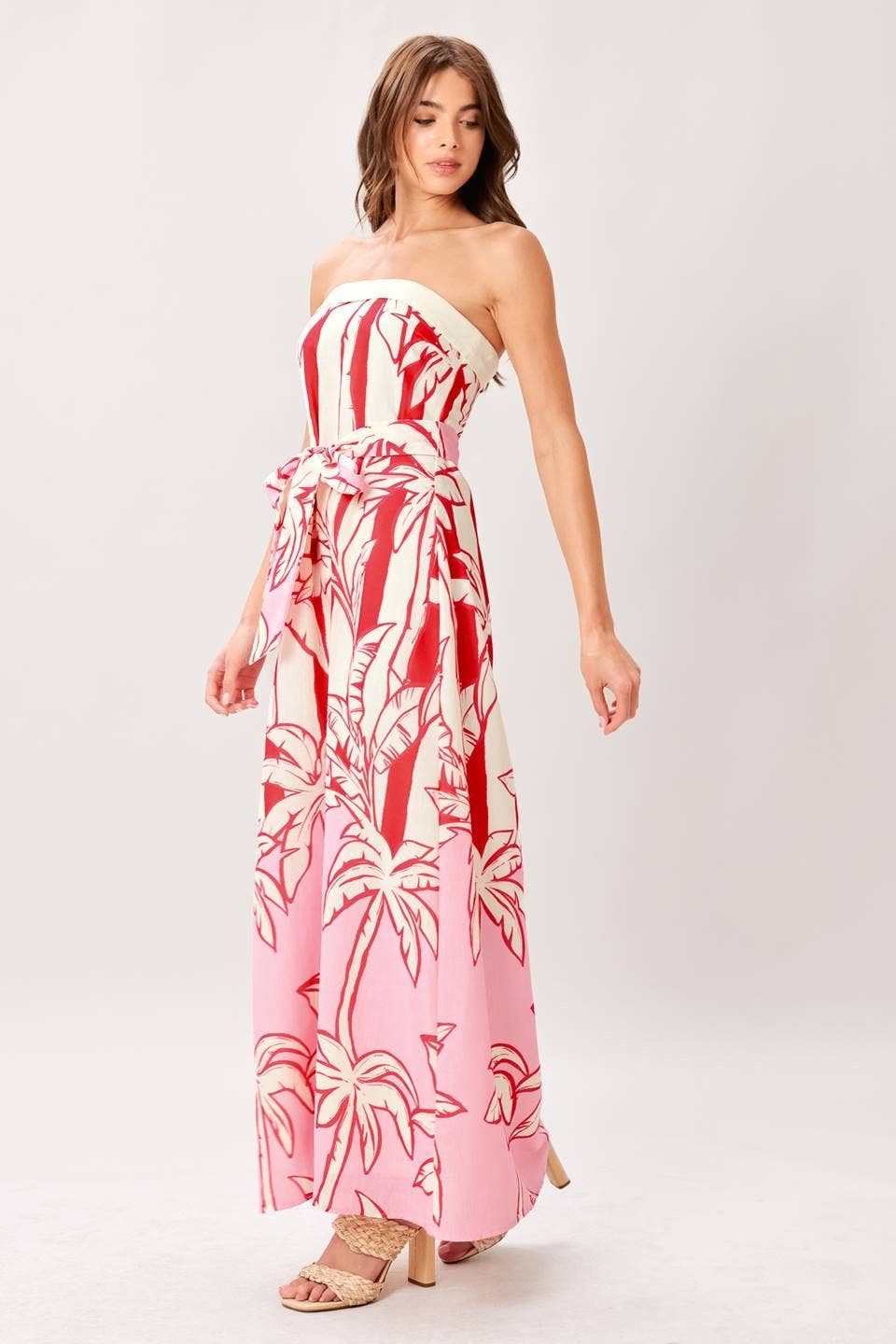Pink Palms Maxi Dress