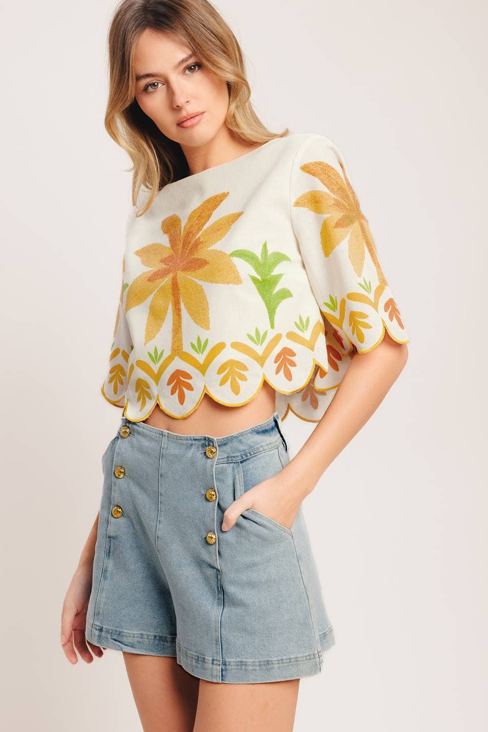Sunny Palms Crop Top