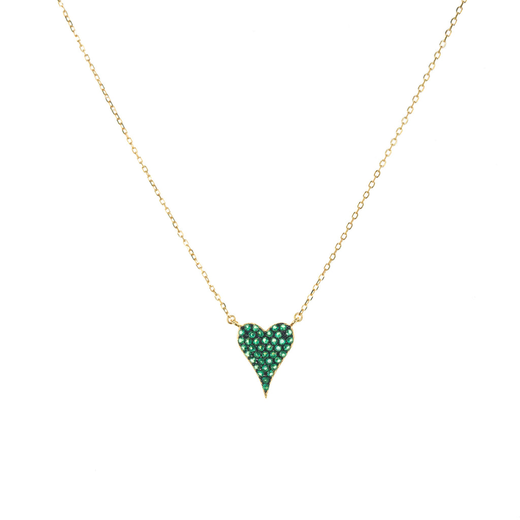 Gold Plated pave heart necklace