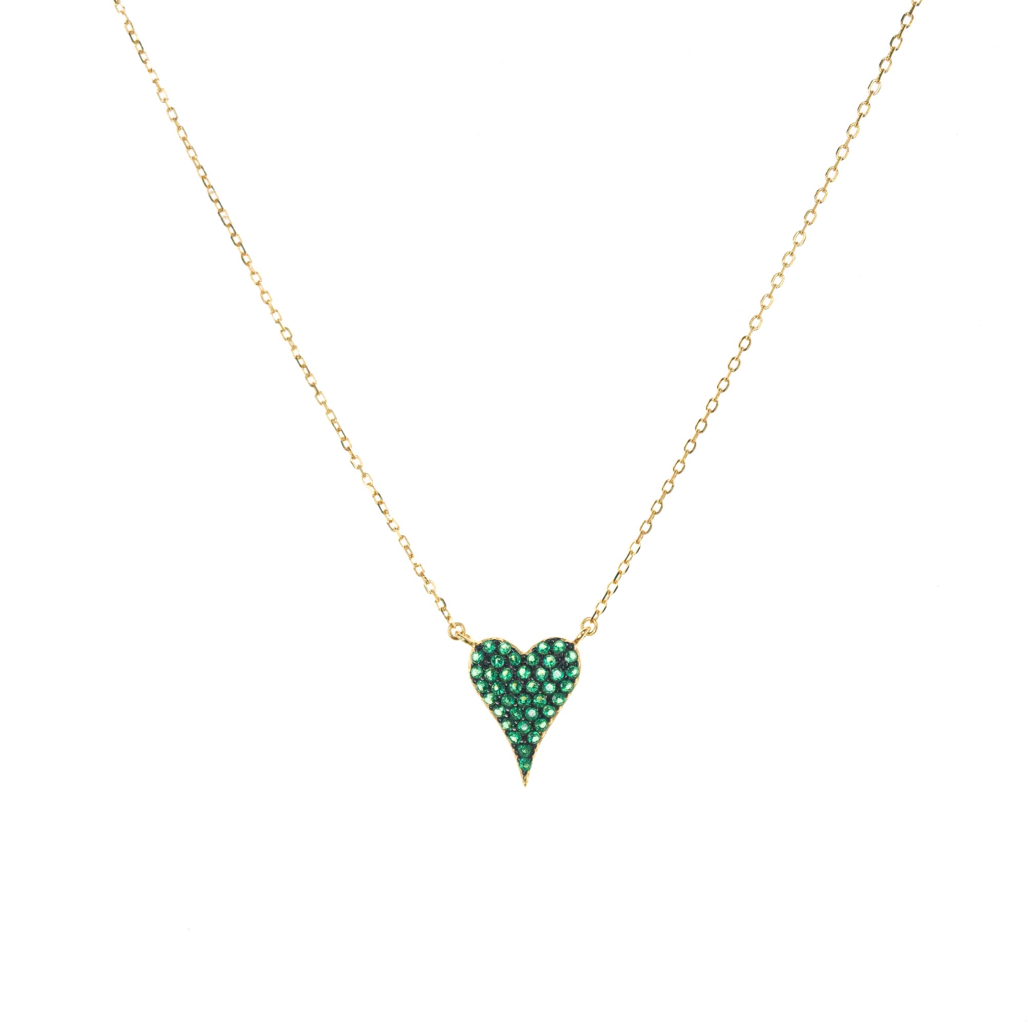 Gold Plated pave heart necklace