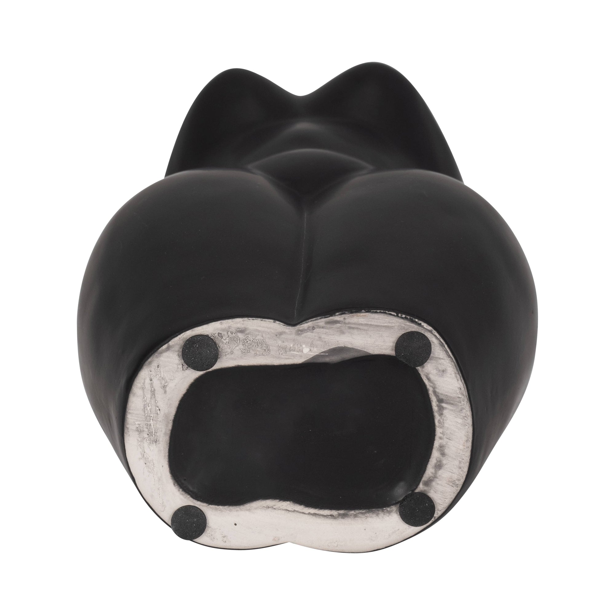 Ceramic Modern Woman Body Form Vase - Black, 12 in.