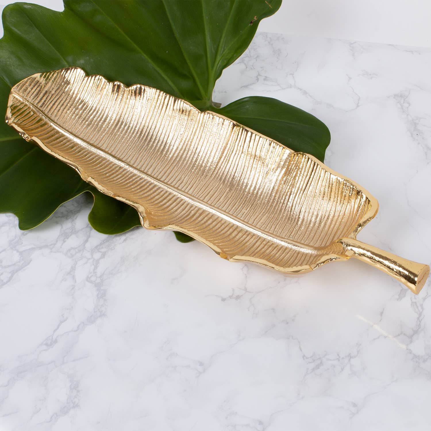 Gold Banana Leaf Vanity Tray