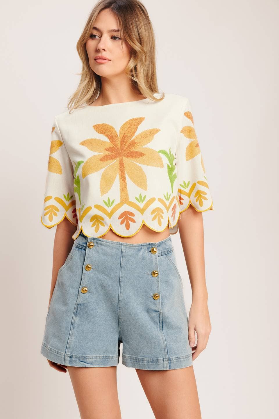 Sunny Palms Crop Top