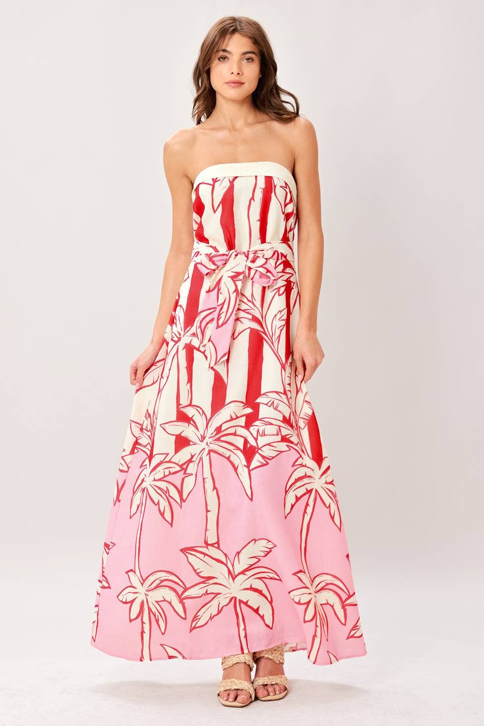 Pink Palms Maxi Dress