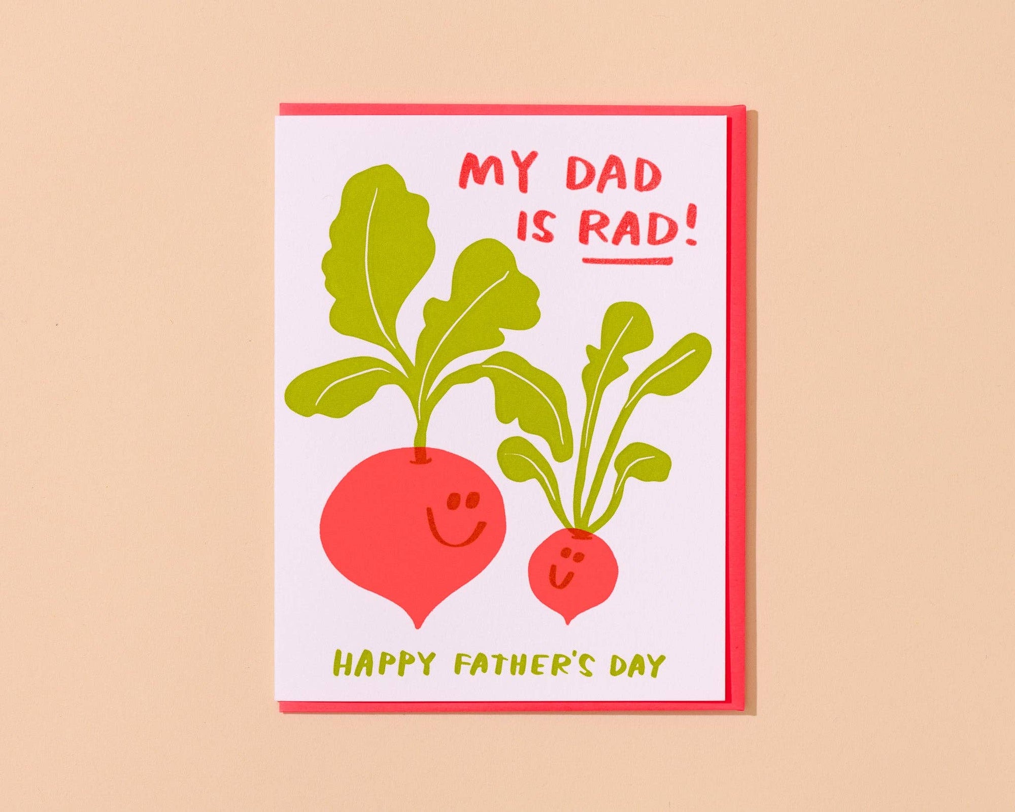 Letterpress Father's Day Card—Dad is Rad (Radish, From Kid)