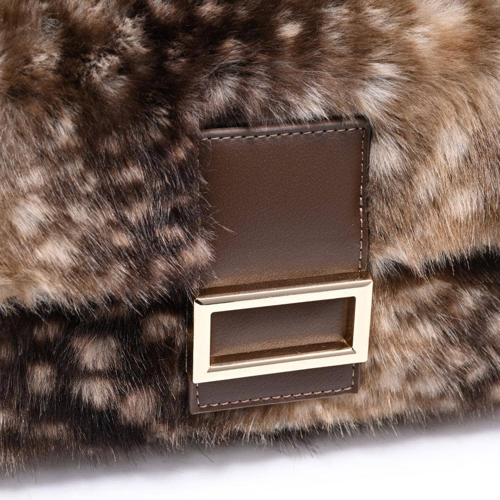 Beverly - Deer Print Faux Fur Crossbody Bag