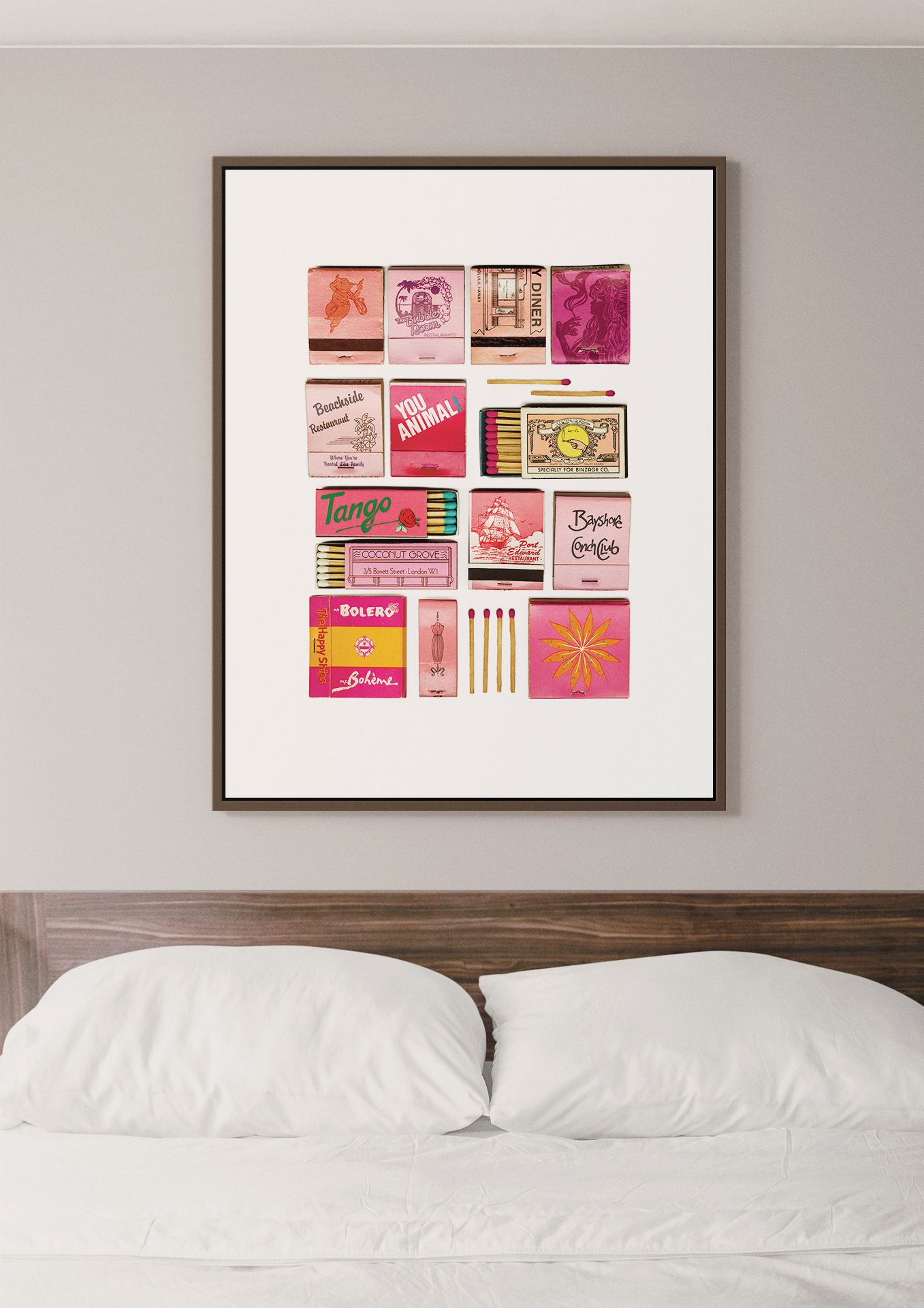 Pink Vintage Matchbook Collage
