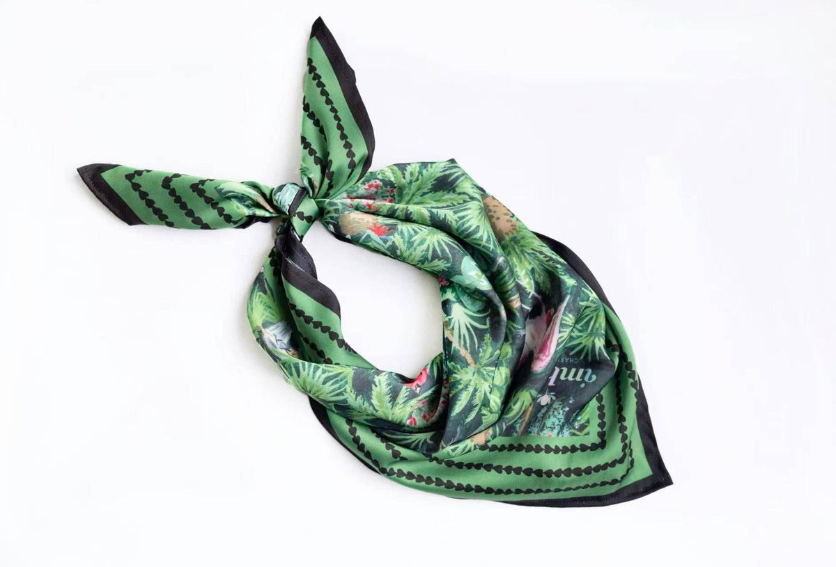 Mystic Marsh Scarf 25x25" - Hand-Painted Southern Wildlife