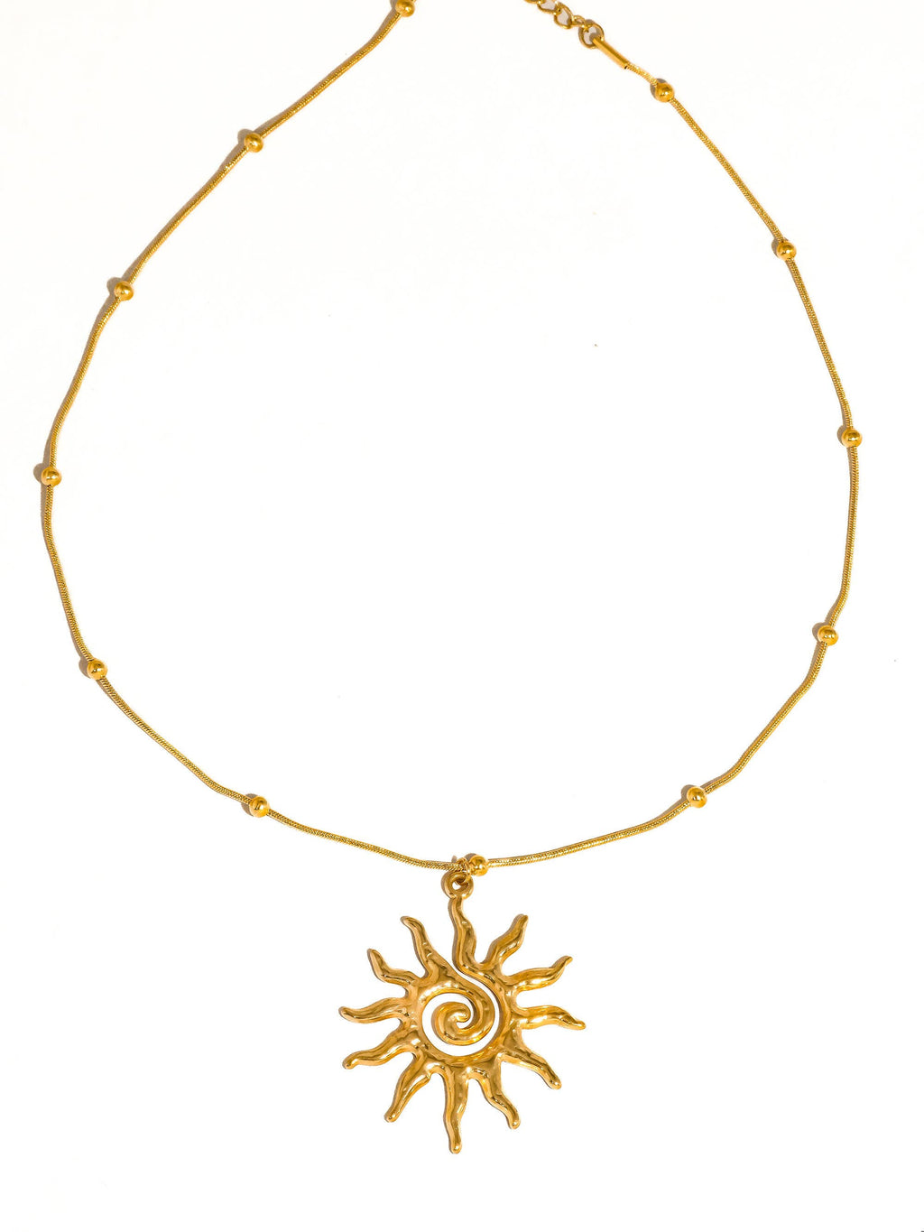 18K Gold Non-Tarnish Boho Sun Necklace