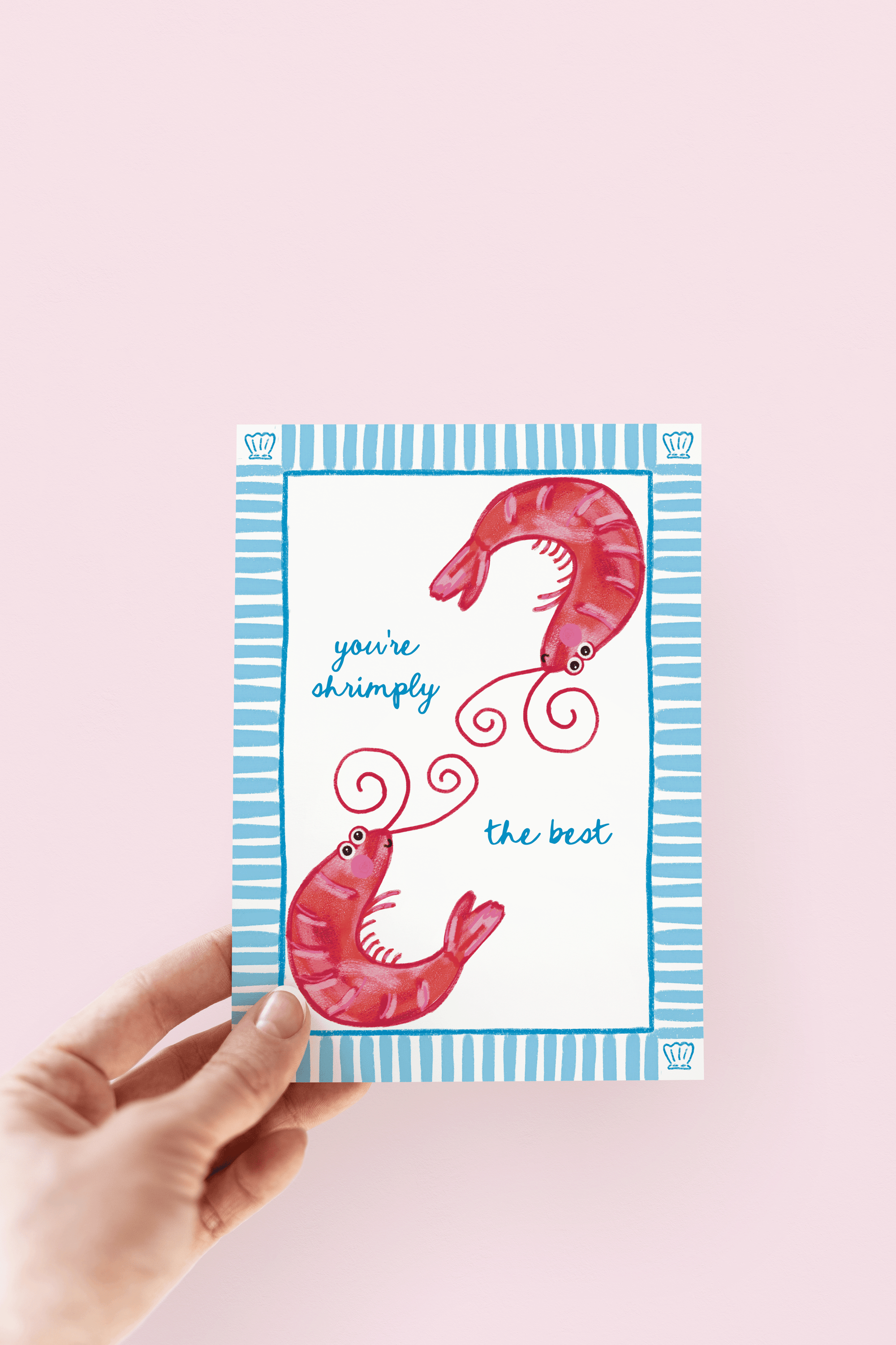 You're Shrimply The Best Shrimp Beach Coastal Greeting Card