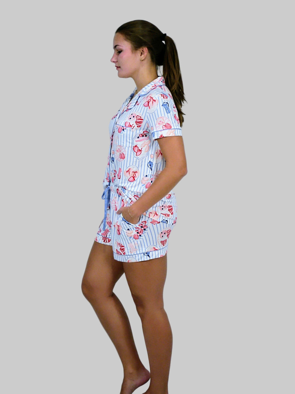 Patisserie Stripe Short Sleeve/Shorts PJ Set