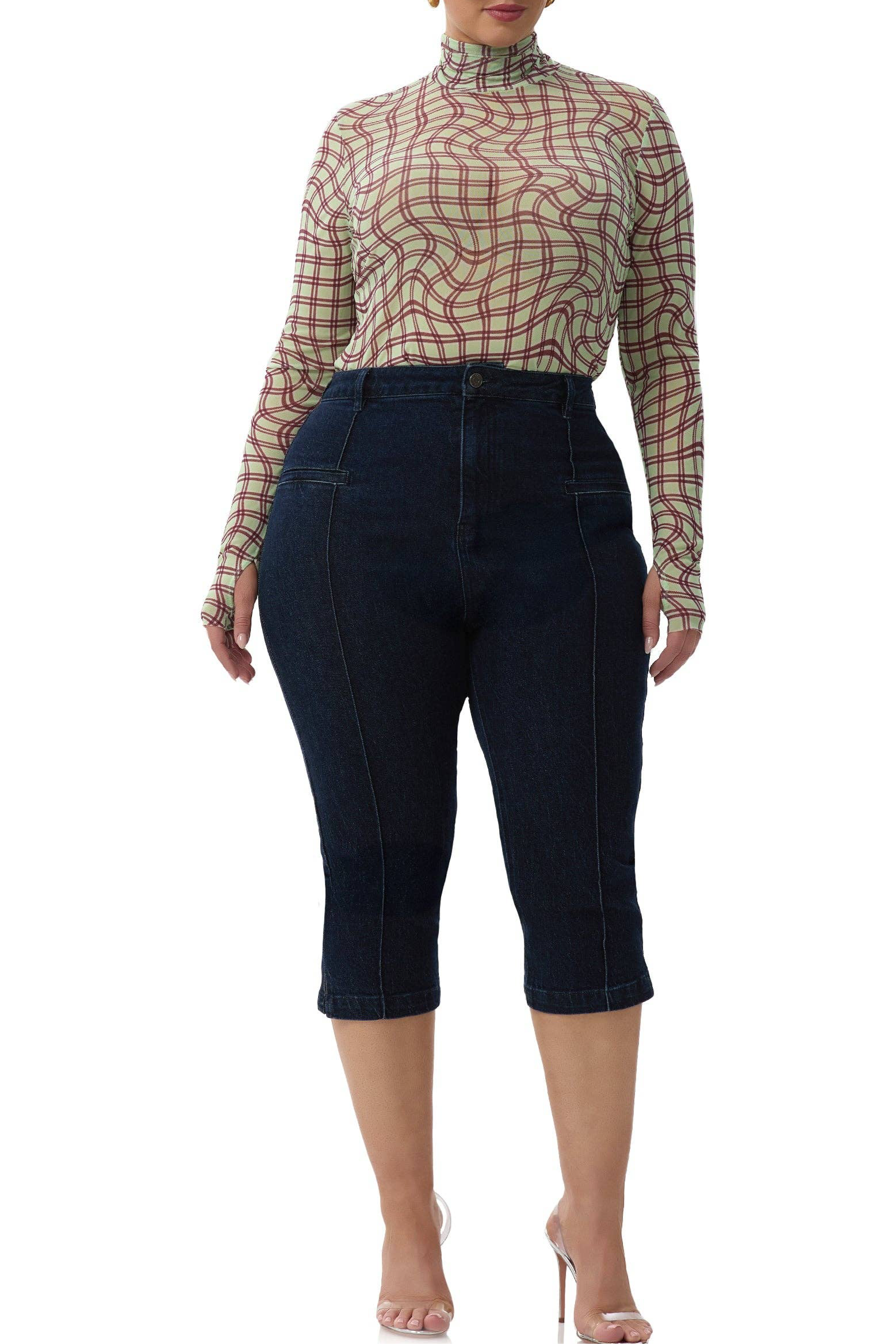 Zadie Top - Mint Plaid