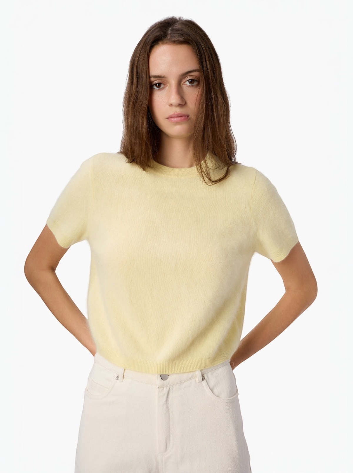 Eugeney Cashmere Top in Custard