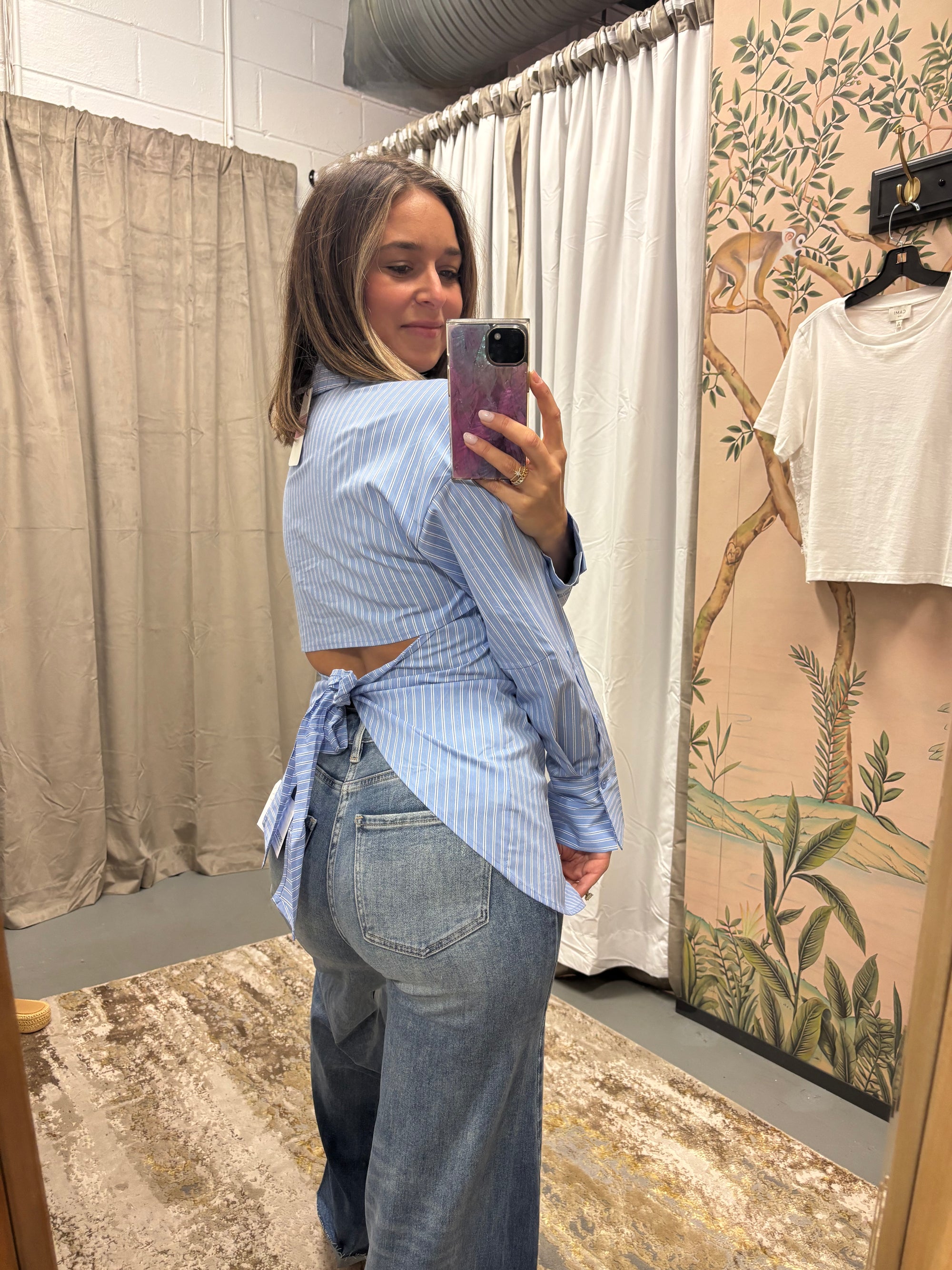 Back Tie Long Sleeve Shirt