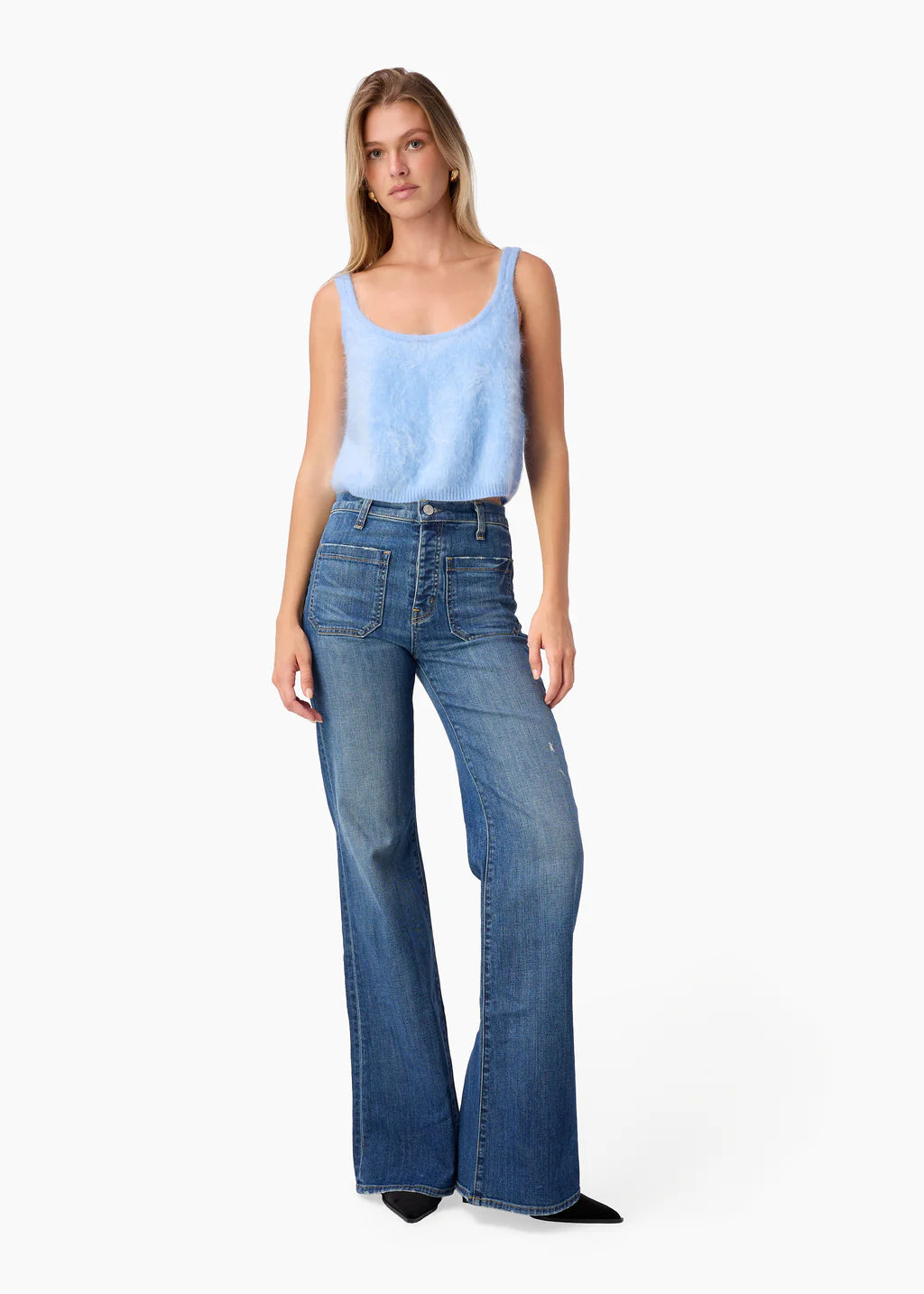 Ami Cashmere Tank Cerulean