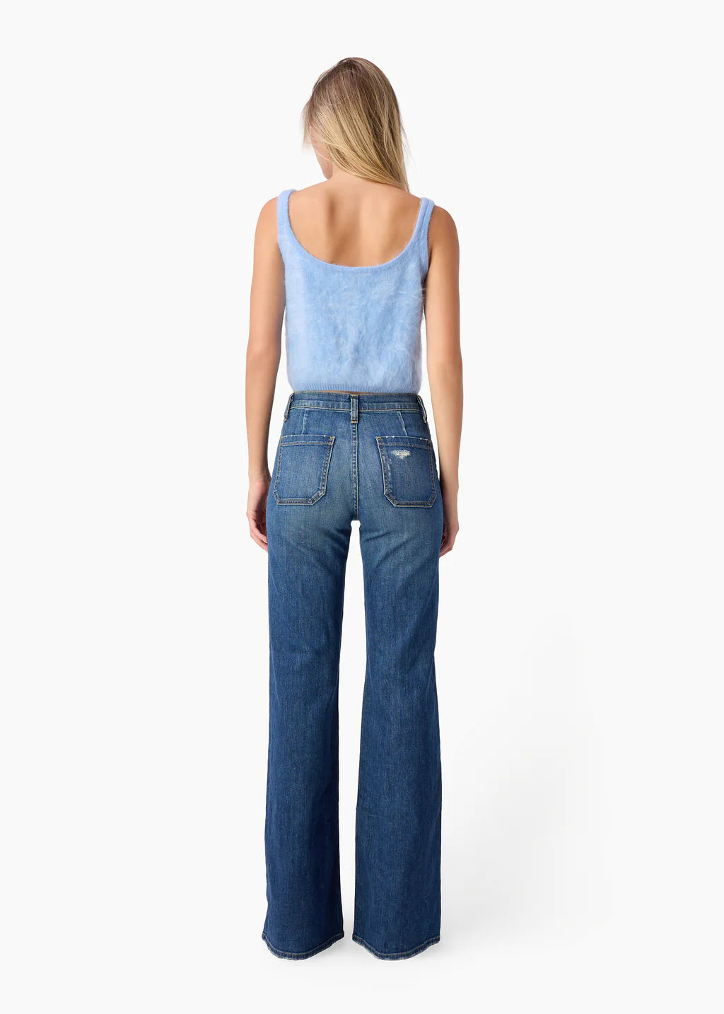 Ami Cashmere Tank Cerulean