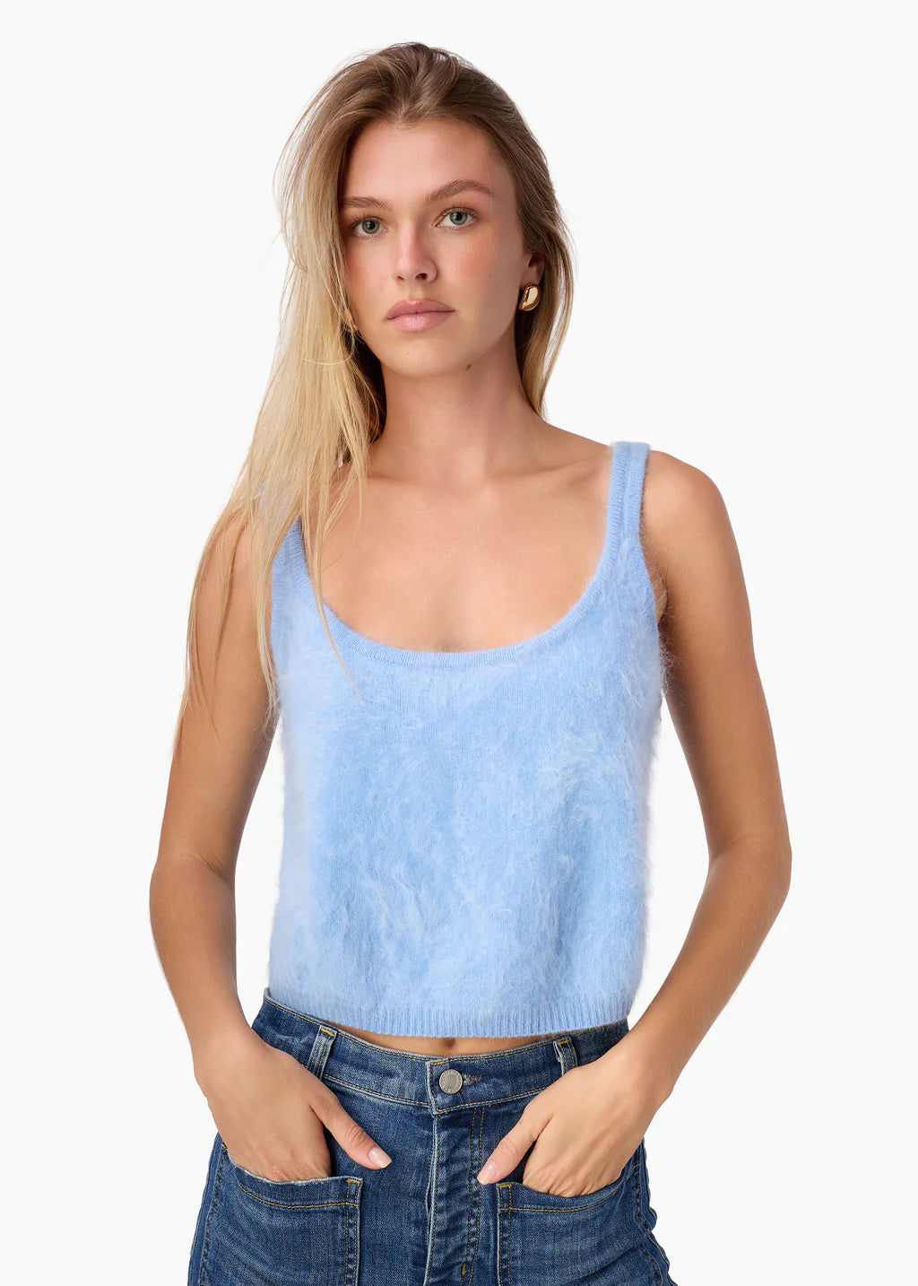 Ami Cashmere Tank Cerulean