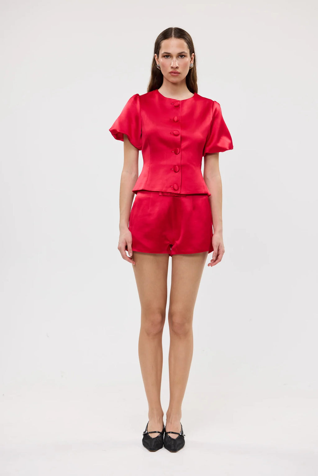 Penelope Bow Hot Short- Red
