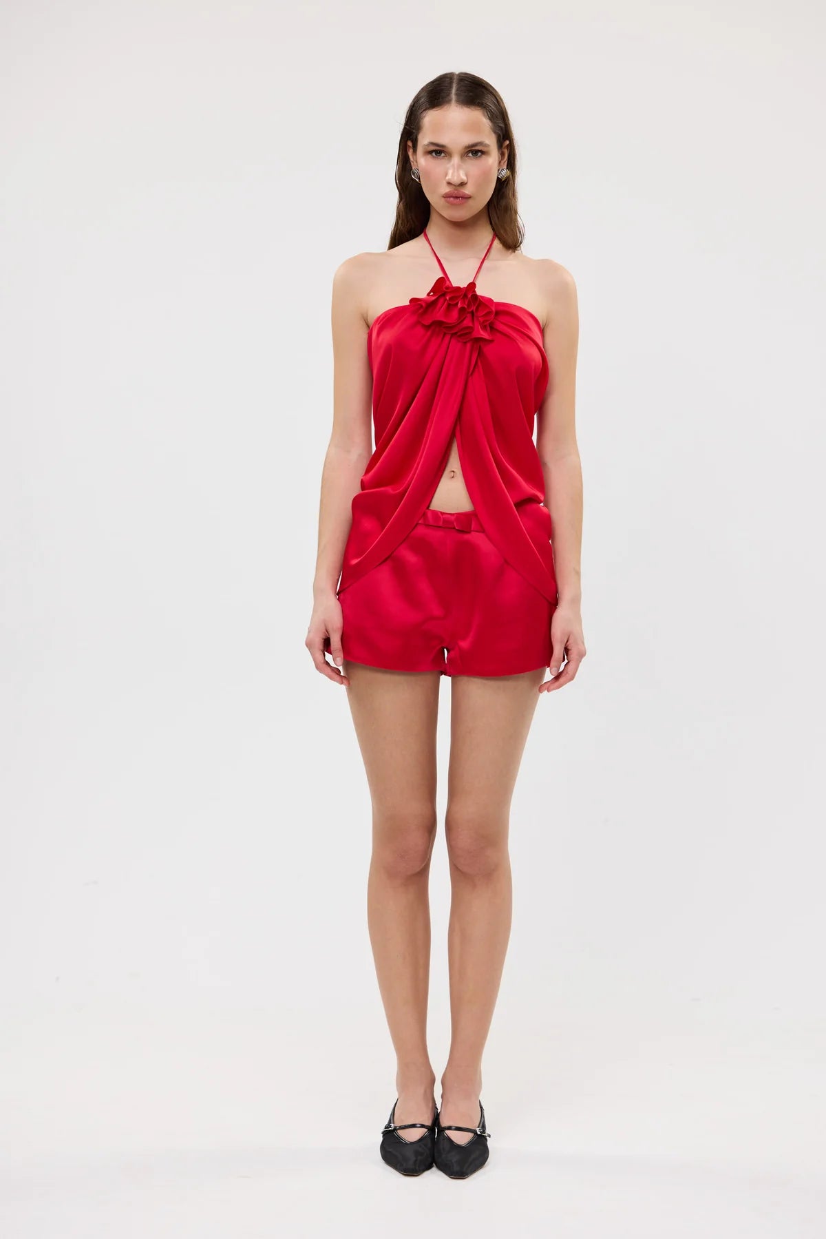 Penelope Bow Hot Short- Red