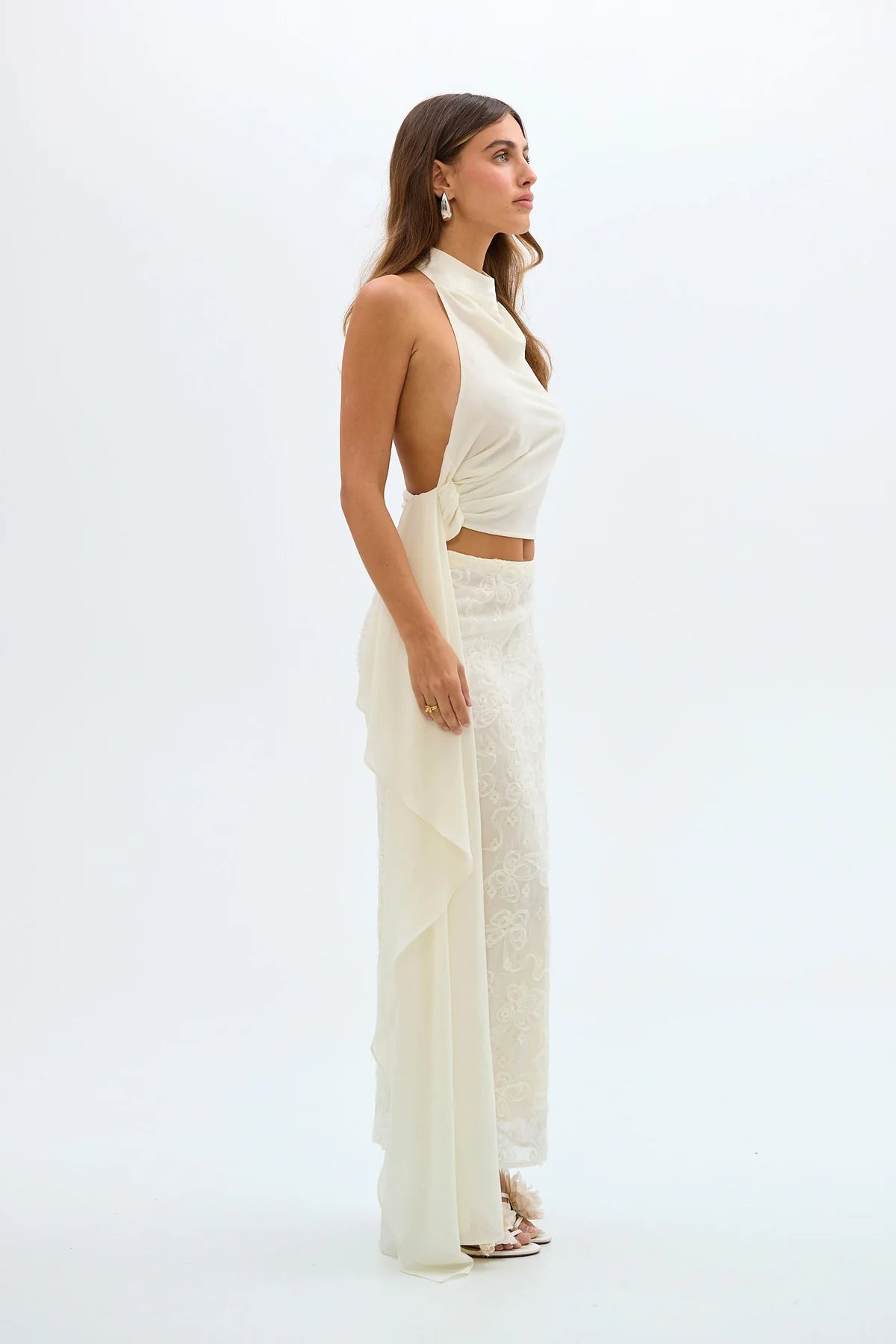 Hazel Sequin Skirt- Ivory