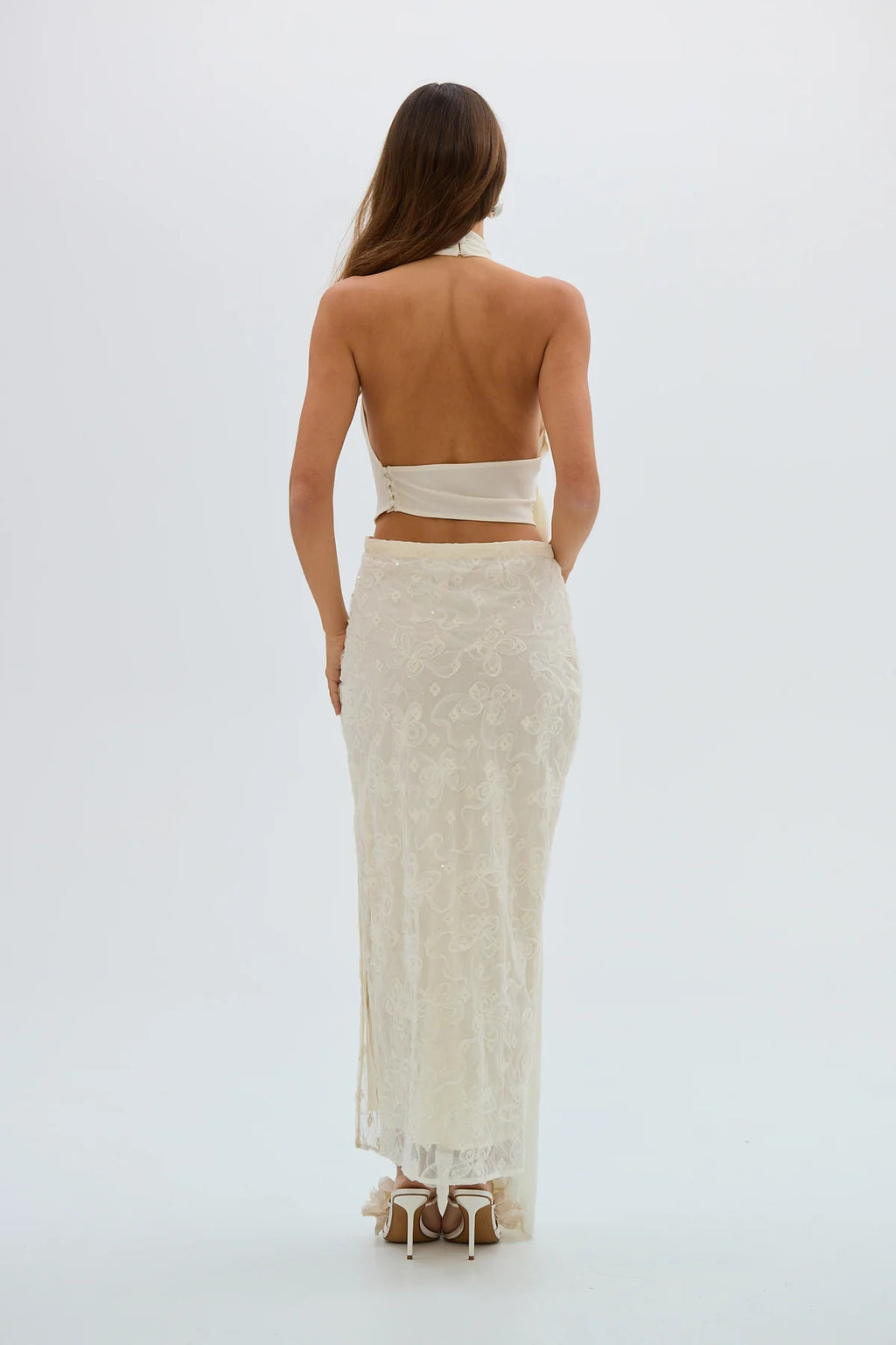 Hailey Cowl Neck Top- Ivory