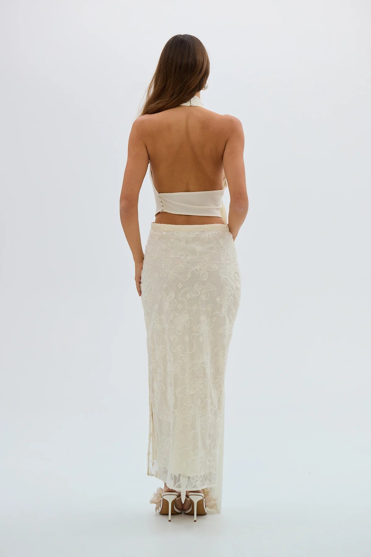 Hailey Cowl Neck Top- Ivory