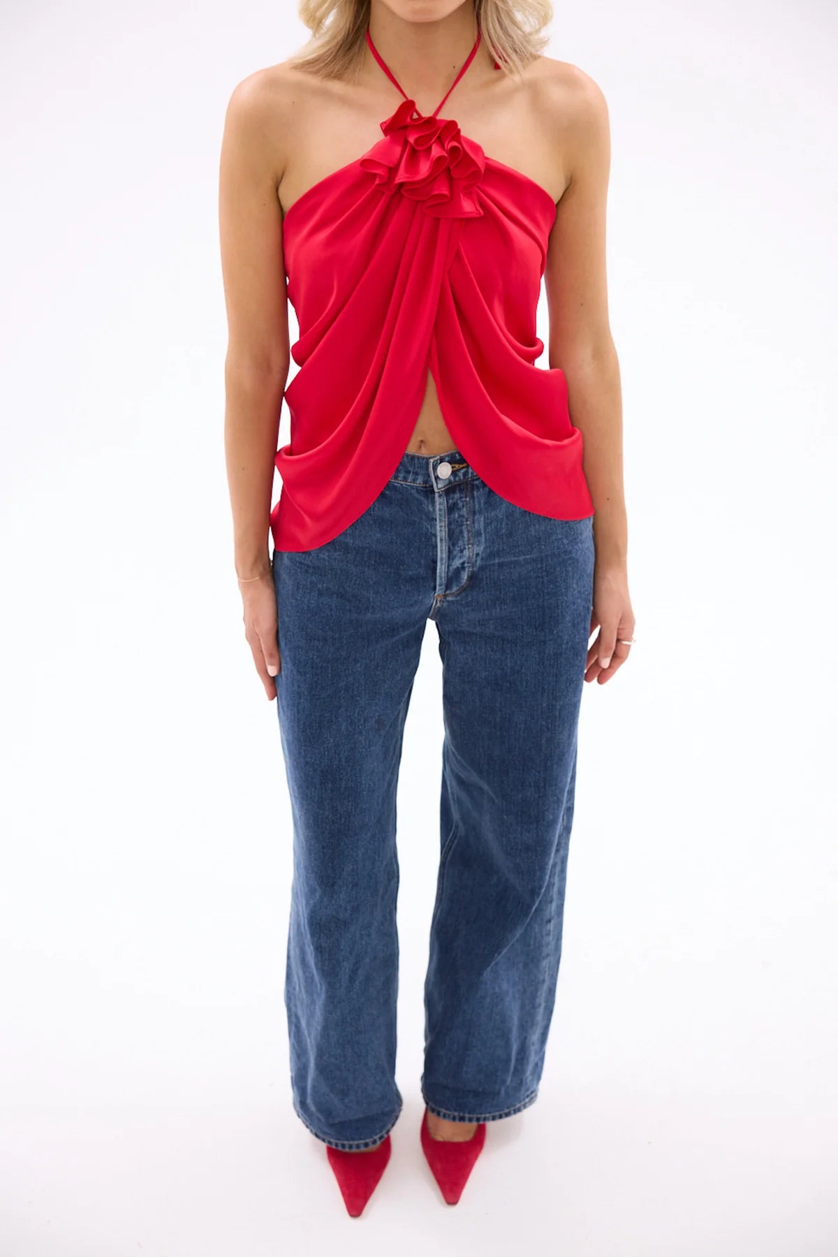 Bloom Halter Top- Red