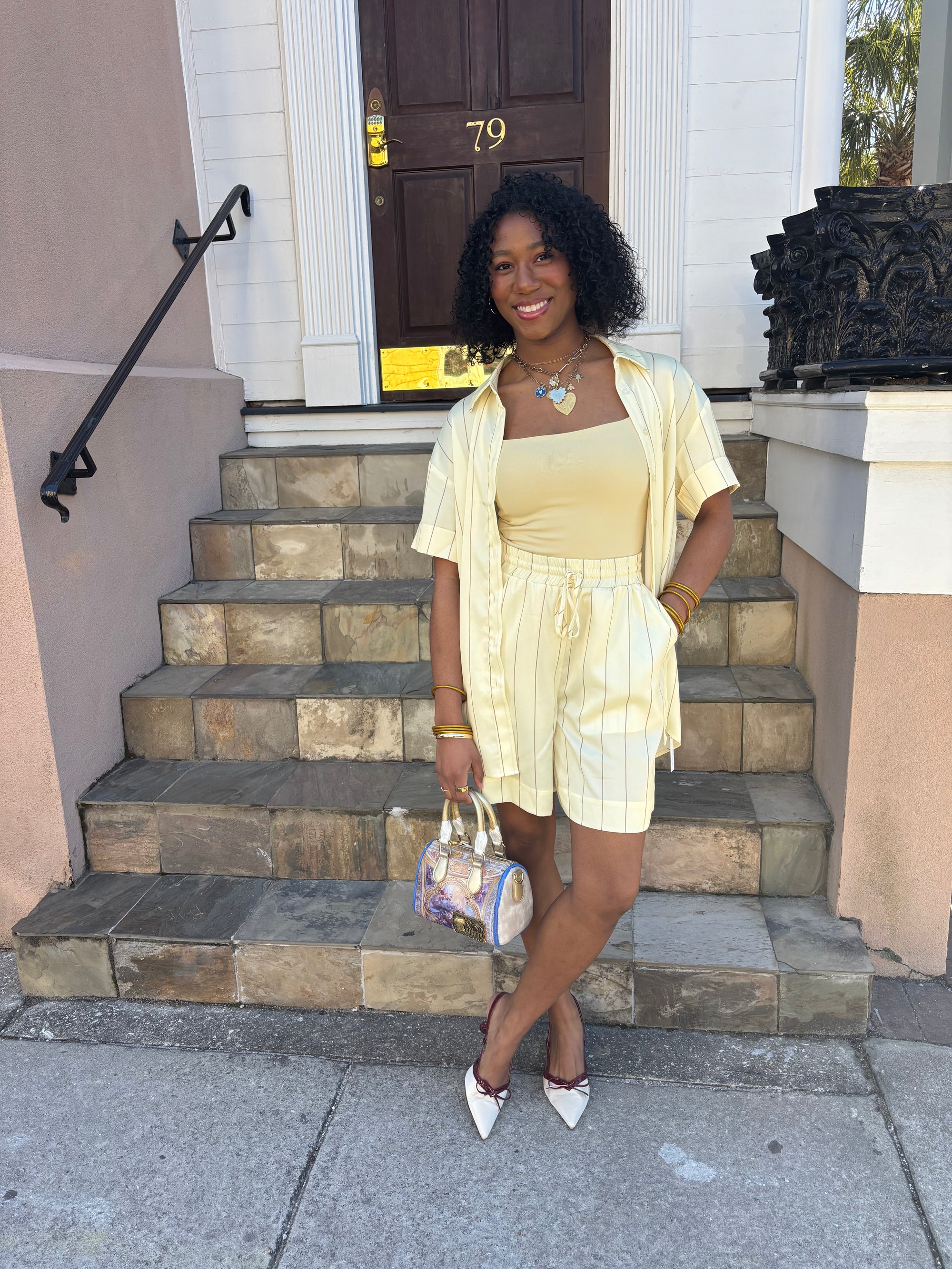 Satin Stripe Button Shirt