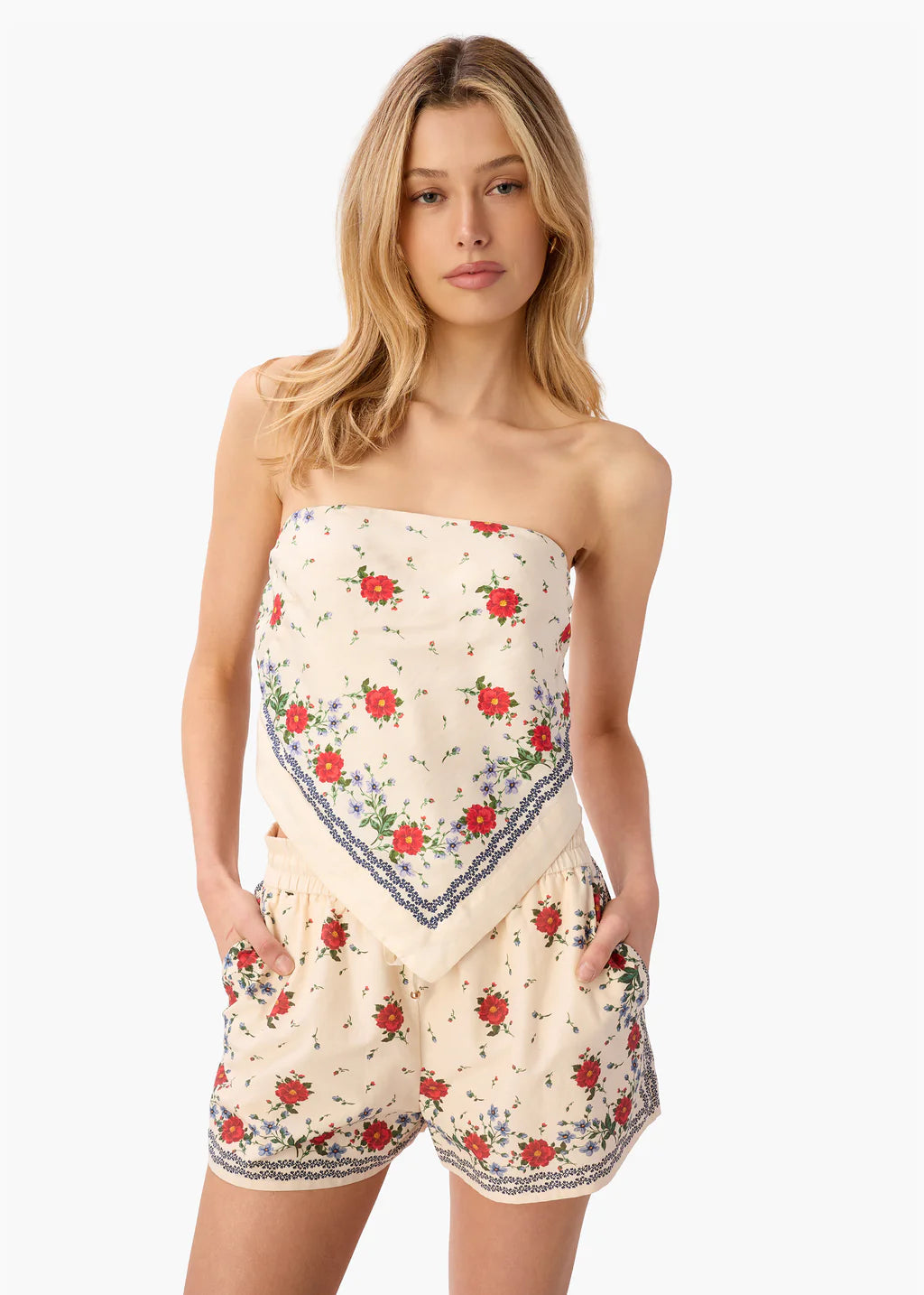 JULI STRAPLESS CAMISOLE HEIRLOOM BANDANA