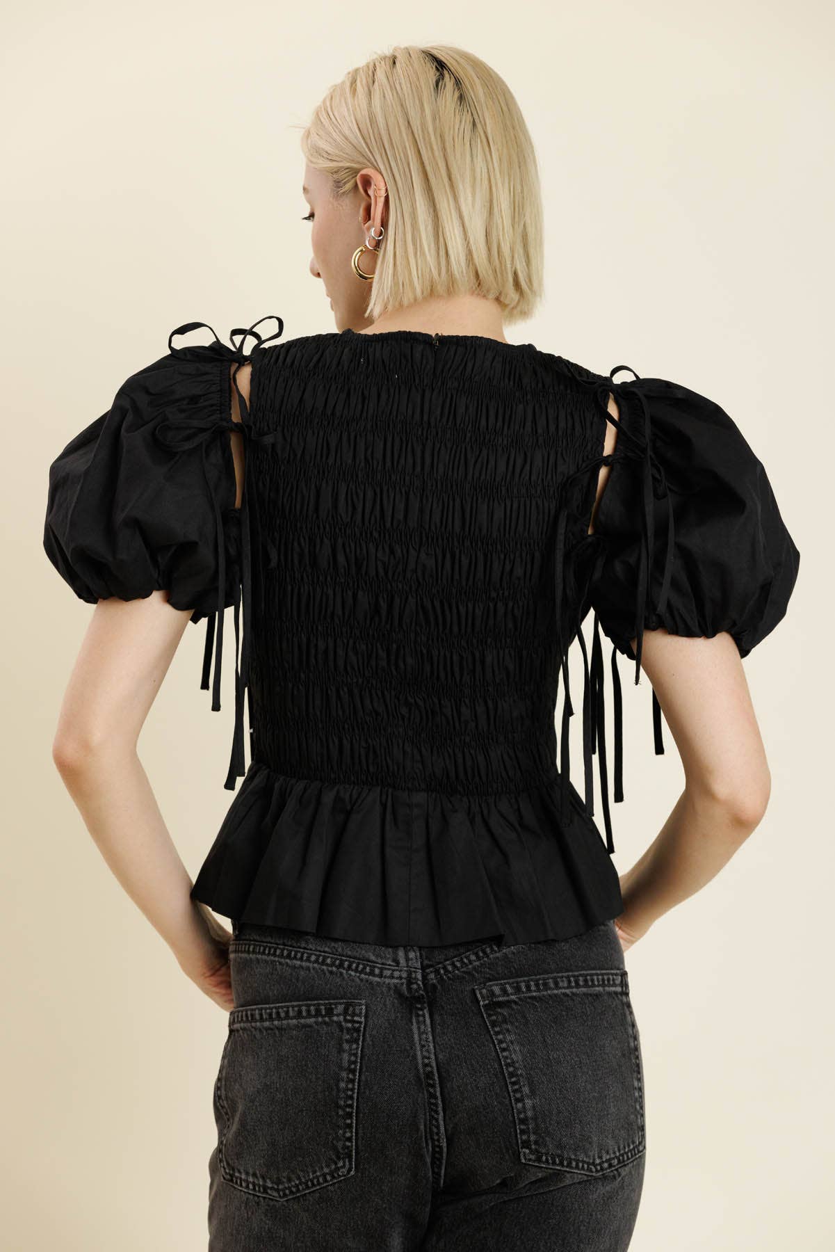 DETACHABLE SLV PEPLUM TOP