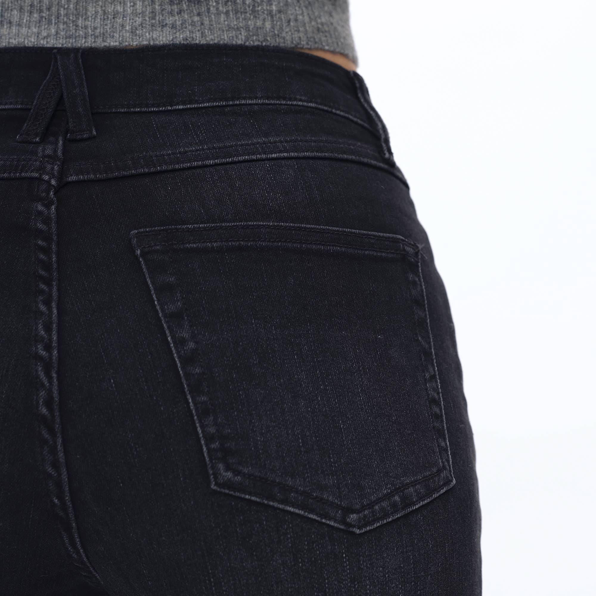 Super High Rise Straight Jeans with Raw Hem