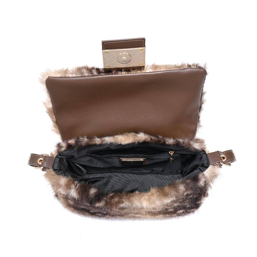 Beverly - Deer Print Faux Fur Crossbody Bag