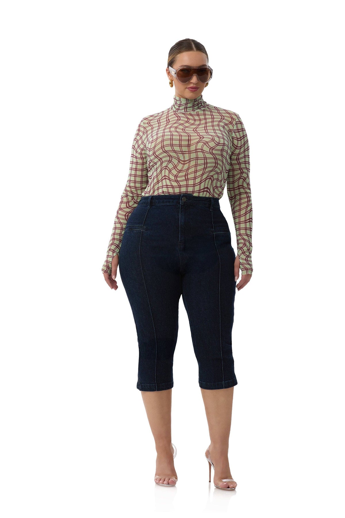Zadie Top - Mint Plaid