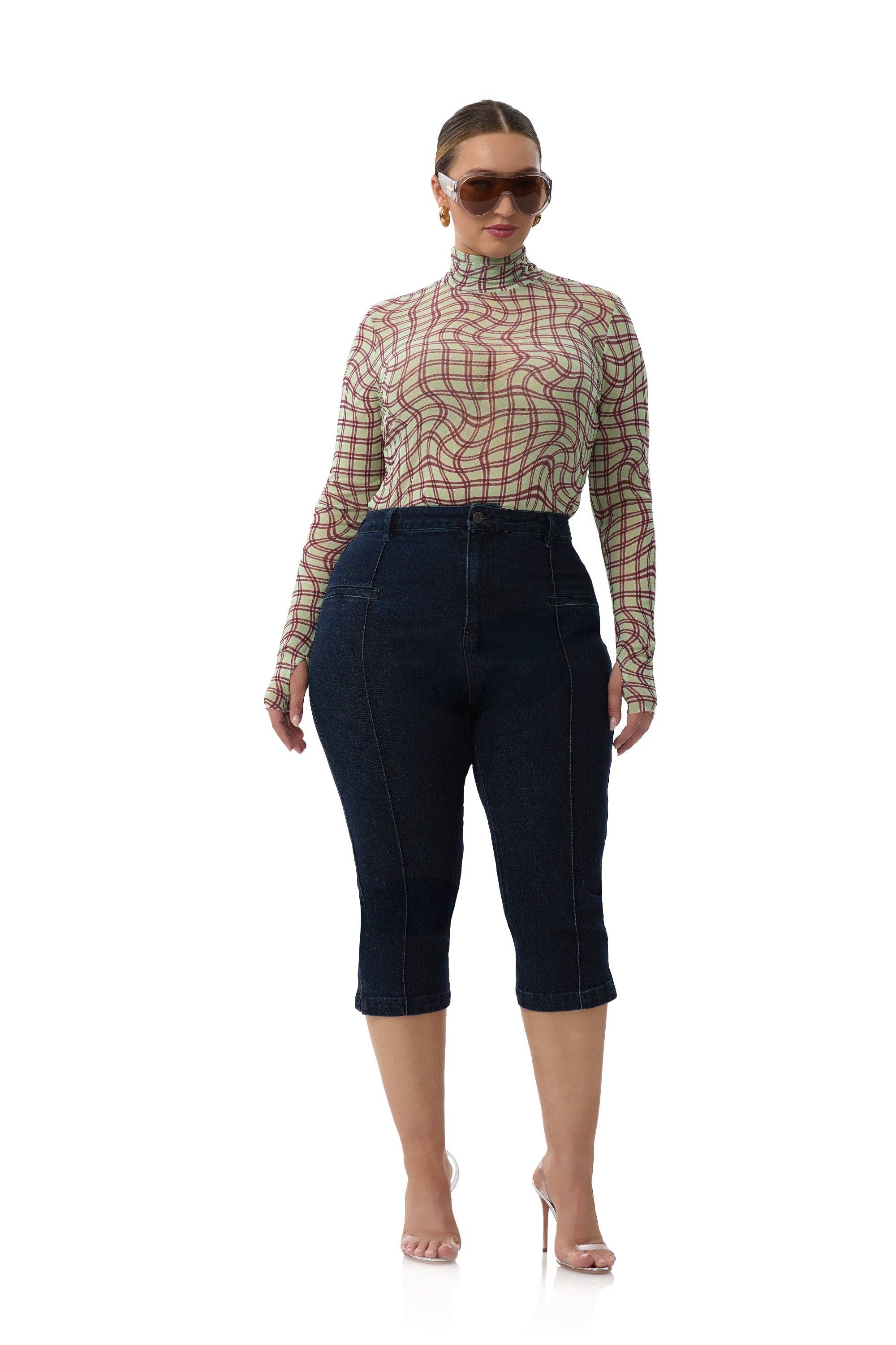 Zadie Top - Mint Plaid
