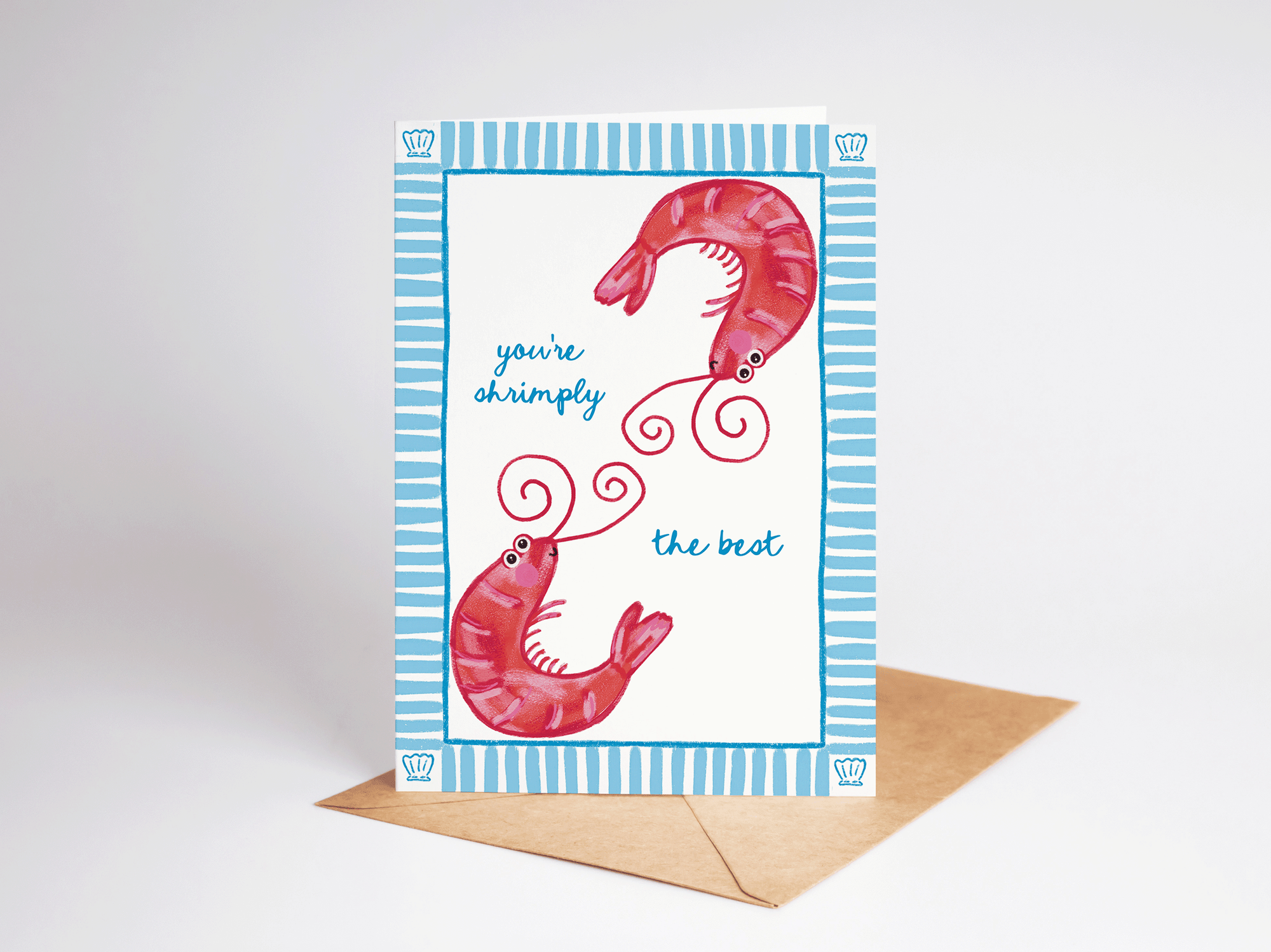 You're Shrimply The Best Shrimp Beach Coastal Greeting Card