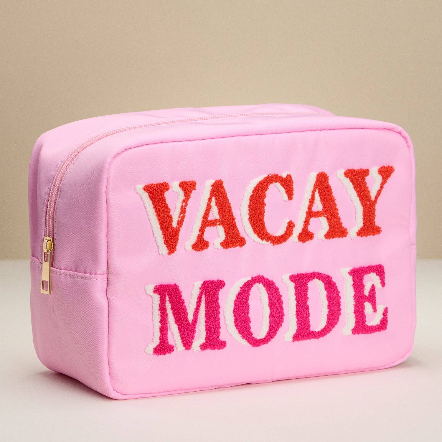 Nylon Beach Pouch with Fabric Letters