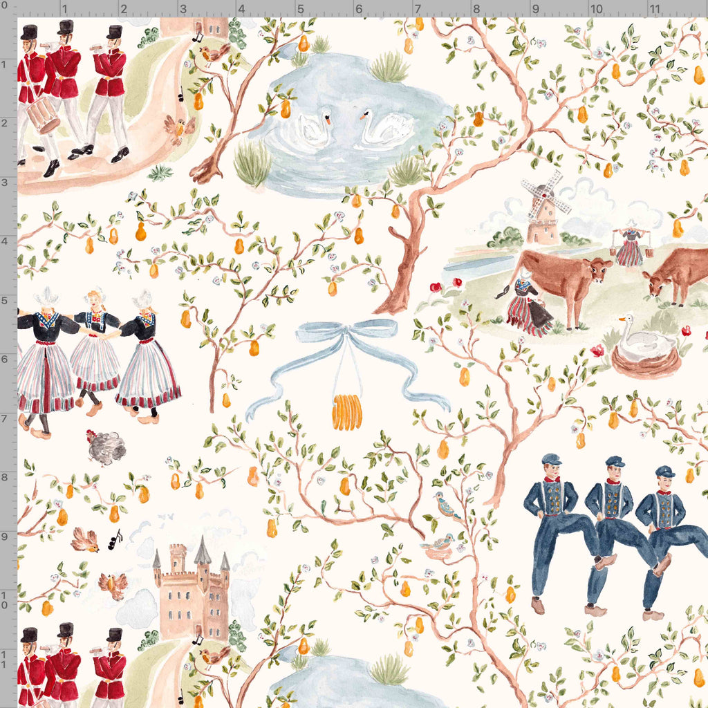 Christmas Toile Wrapping Paper Sheets
