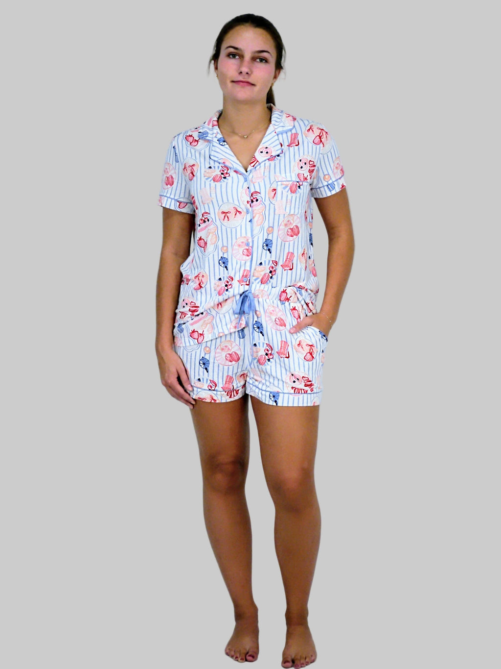 Patisserie Stripe Short Sleeve/Shorts PJ Set