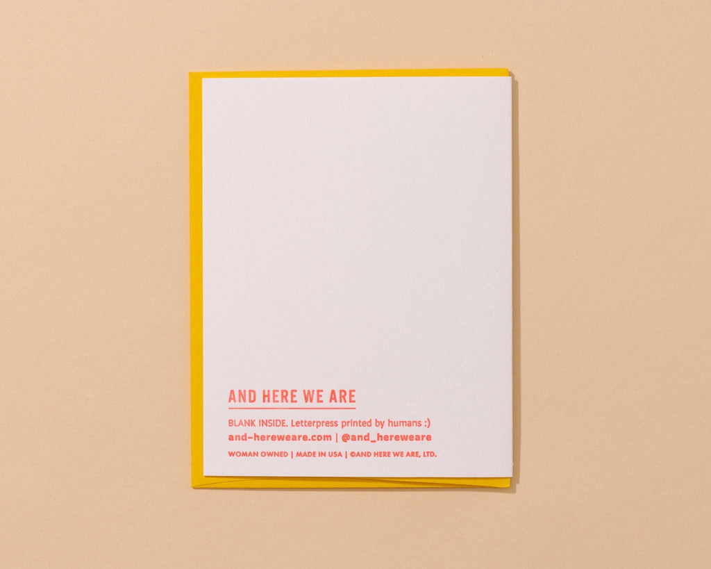 Letterpress Birthday Card—Hottie Bday (Hot Dog, Summer)
