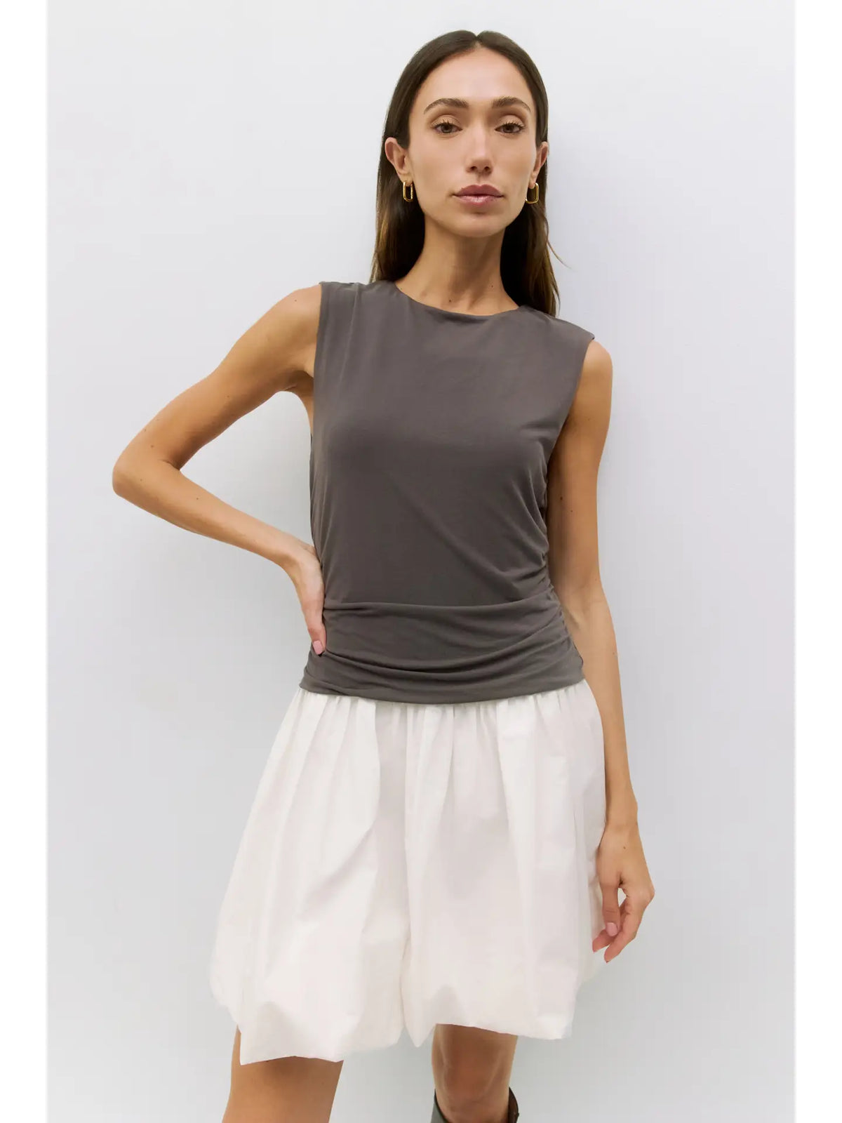 Angelique Bubble Dress Ruched Modal Top