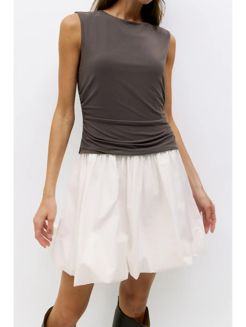 Angelique Bubble Dress Ruched Modal Top