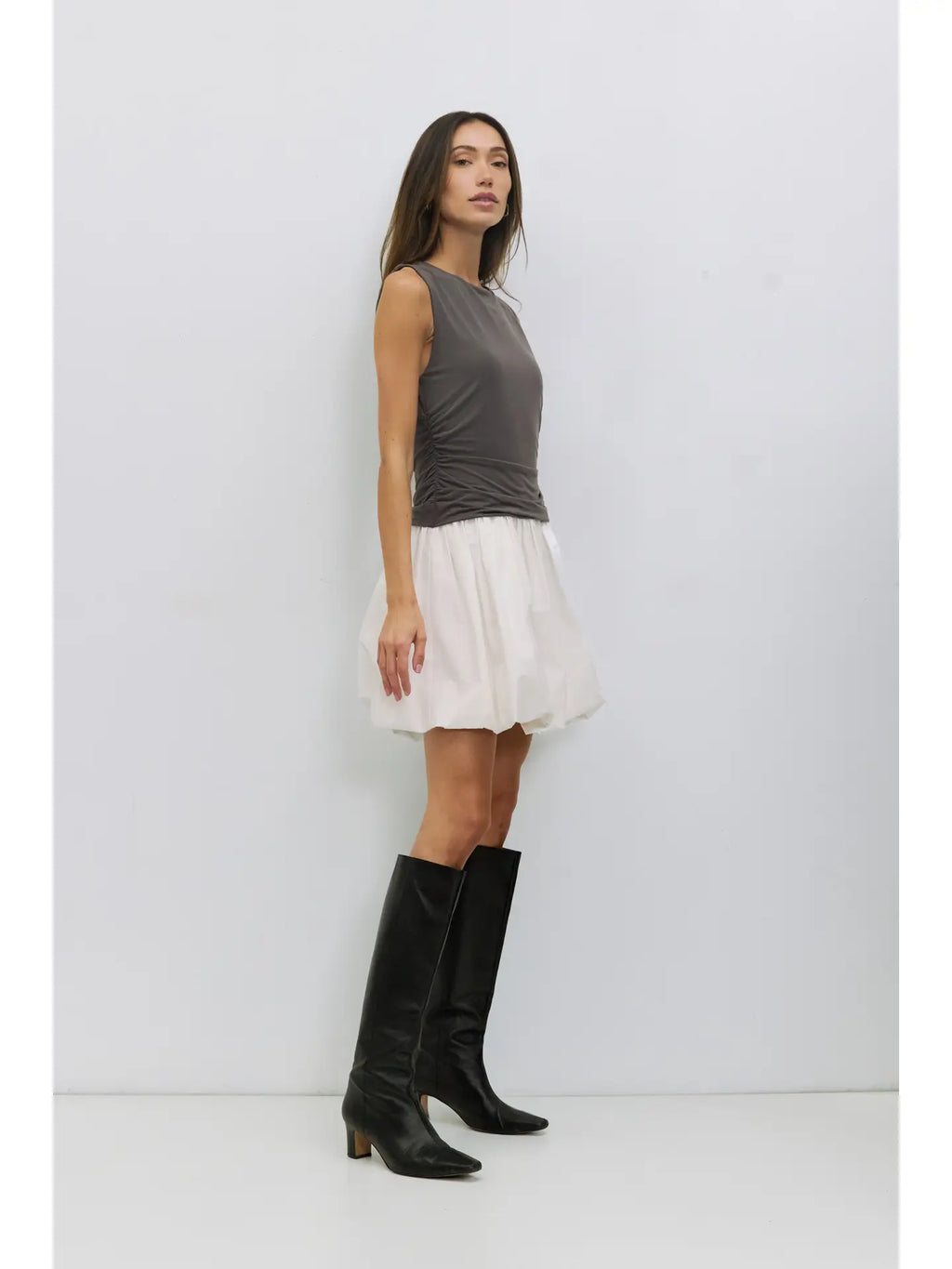 Angelique Bubble Dress Ruched Modal Top