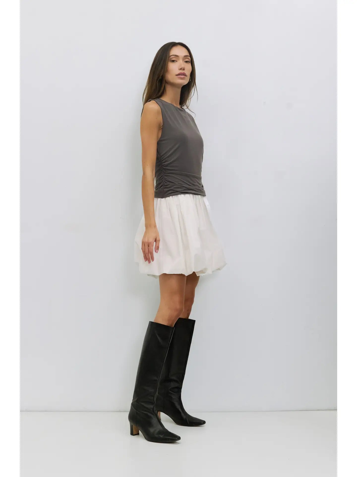 Angelique Bubble Dress Ruched Modal Top