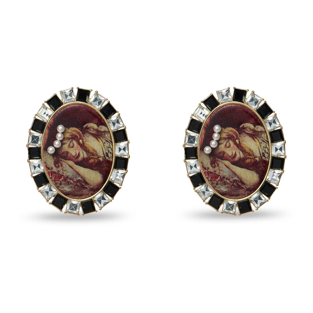 SLEEPING BEAUTY CAMEO EARRINGS